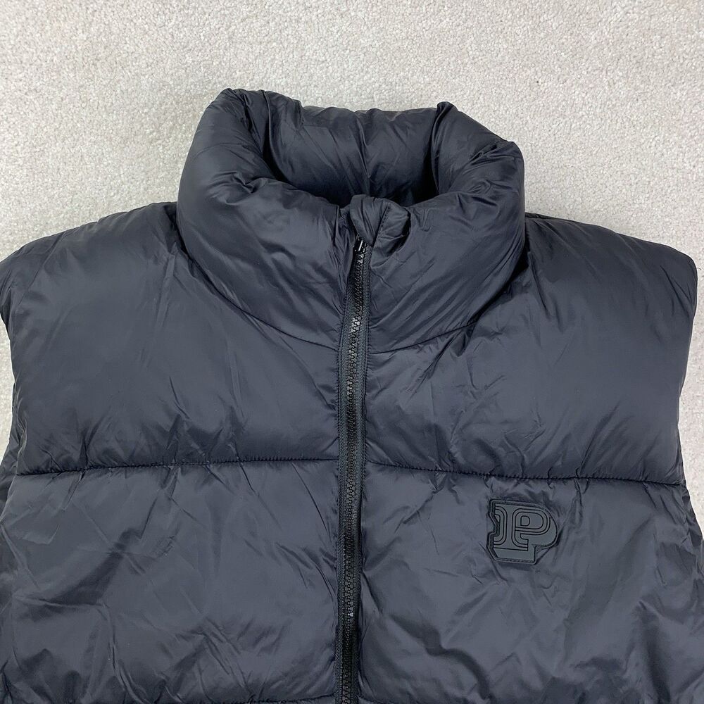 NWT Victoria's Secret Pink Crop Puffer Sleeveless Vest Black - Picture 2 of 11